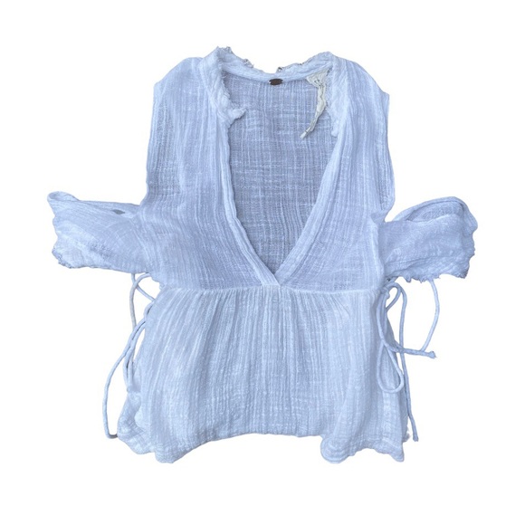 Free People One Flowy Empire Waist Top with Off the Shoulder Sleeves Size XS - Picture 6 of 13